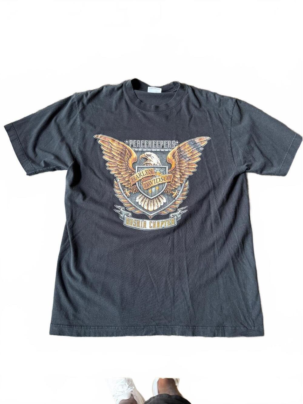 Harley Davidson Peacekeepers KosovoChapter Vintage tee(0139)